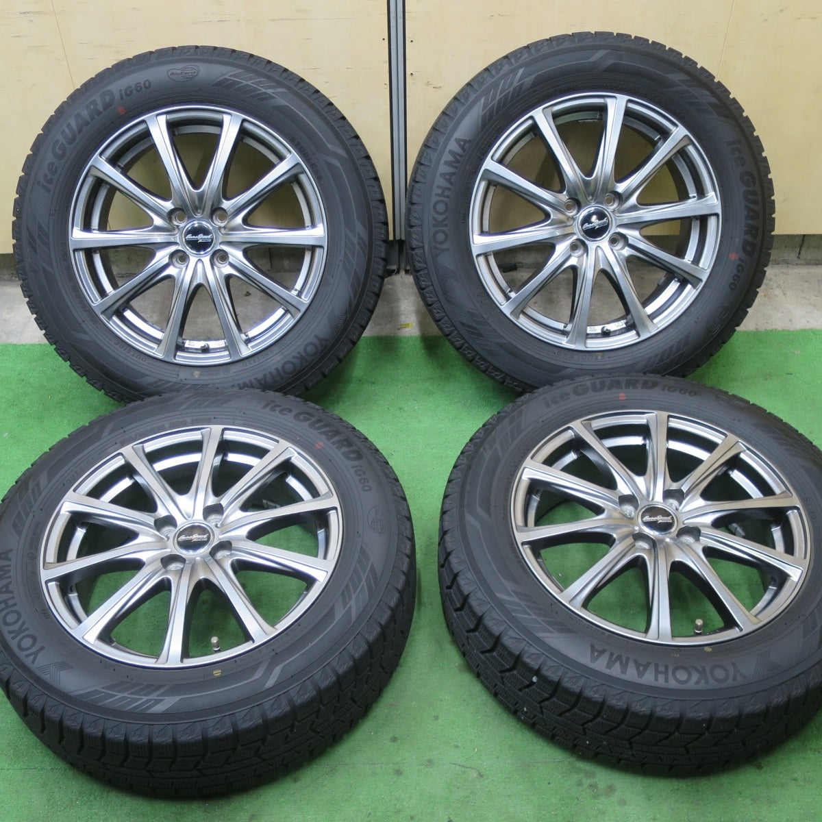 バリ溝！21年！キレイ！8.5分★スタッドレス 195/65R16 ヨコハマ アイスガード iG60 EuroSpeed MANARAY SPORT ユーロスピード マナレイ 16インチ PCD100/4H★5051801TTス