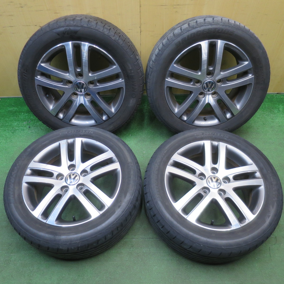 バリ溝！23年！9.5分★ワーゲン ゴルフ 6 純正 205/55R16 ブリヂストン ネクストリー エコピア ブリヂストン NEWNO ニューノ 16インチ PCD112/5H★6031701NJノ