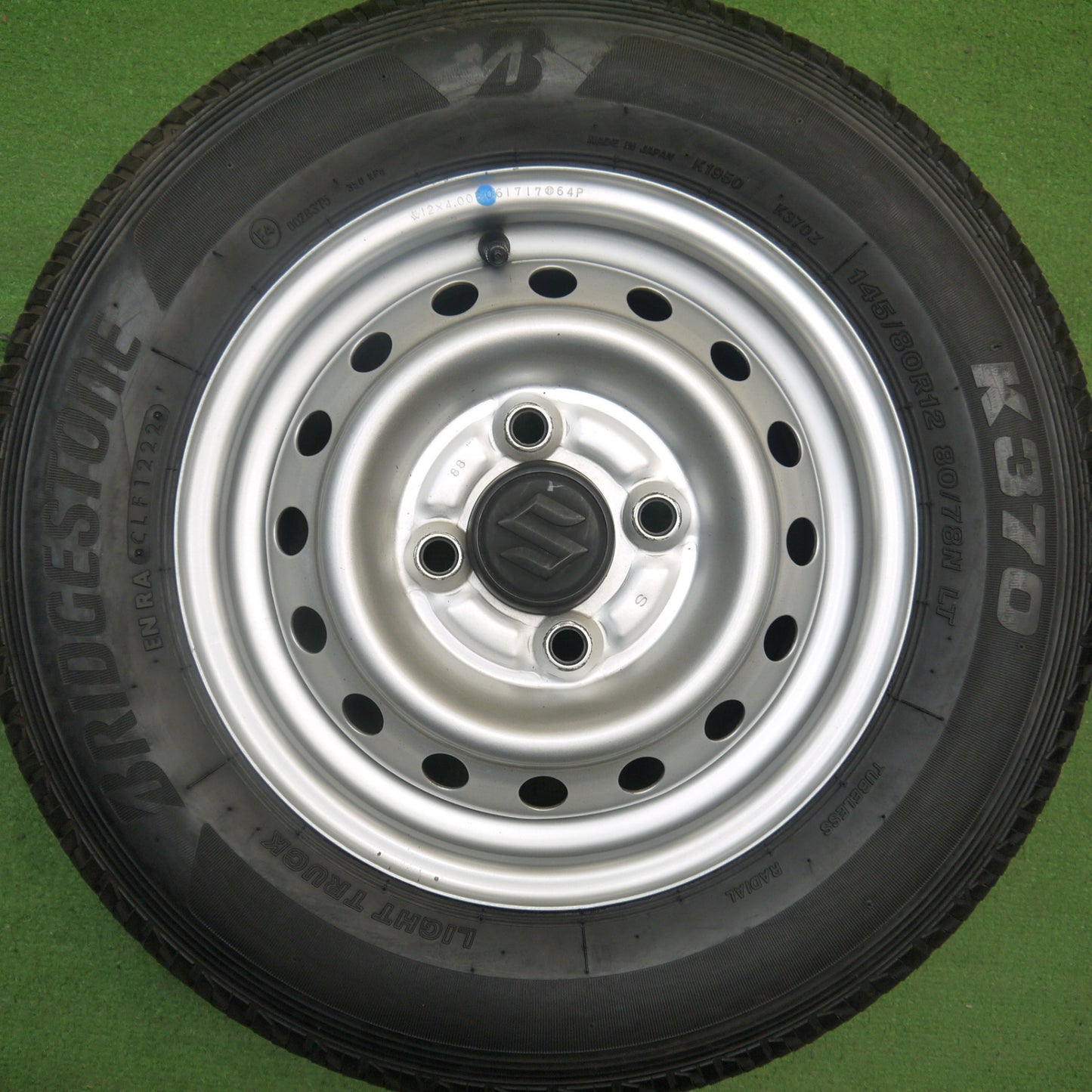 キレイ！22年★スズキ エブリイ 純正 スチール 145/80R12 80/78N ブリヂストン K370 12インチ エブリィ エブリー PCD100/4H★6041004Hノ