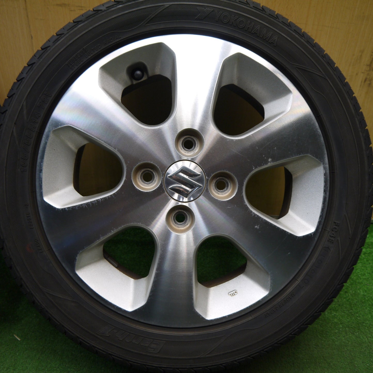 4本価格★スズキ ワゴンR 純正 165/55R14 ヨコハマ Earth-1 トーヨー ECOWALKER 14インチ PCD100/4H★5042804Hノ