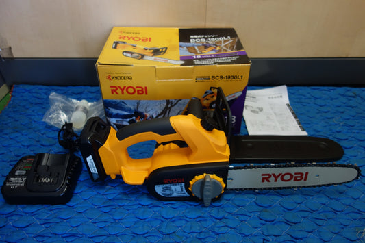 [送料無料] キレイ☆リョービ 京セラ 充電式 チェンソー BCS-1800L1 切断機 チェーンソー RYOBI KYOCERA 充電器 UBC-1803L☆