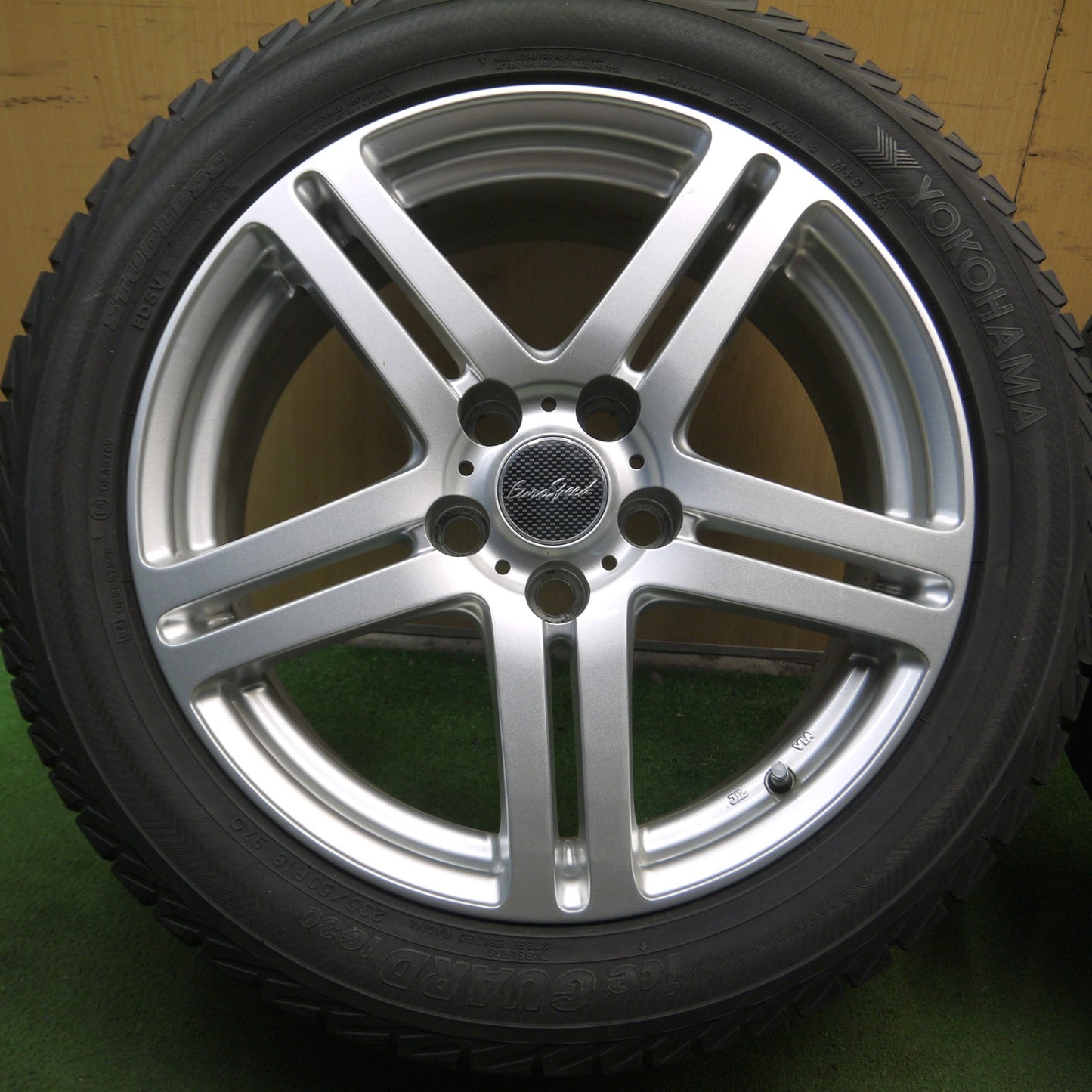 *送料無料* キレイ★レクサス LS 等 235/50R18 スタッドレス ヨコハマ アイスガード iG30 EuroSpeed ユーロスピード PCD120/5H★4040210Hス
