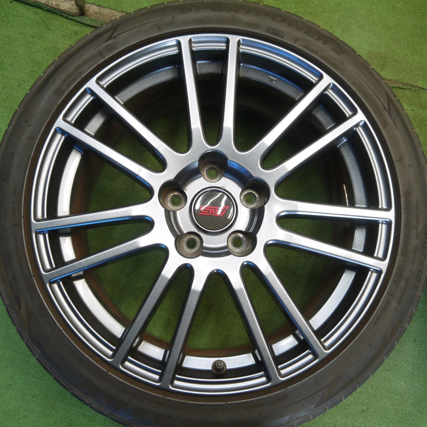 4本価格◎スバル WRX STI 純正 ENKEI 245/40R18 トライスター SPORTPOWER2 18インチ エンケイ PCD114.3/5H◎6062905Hノ