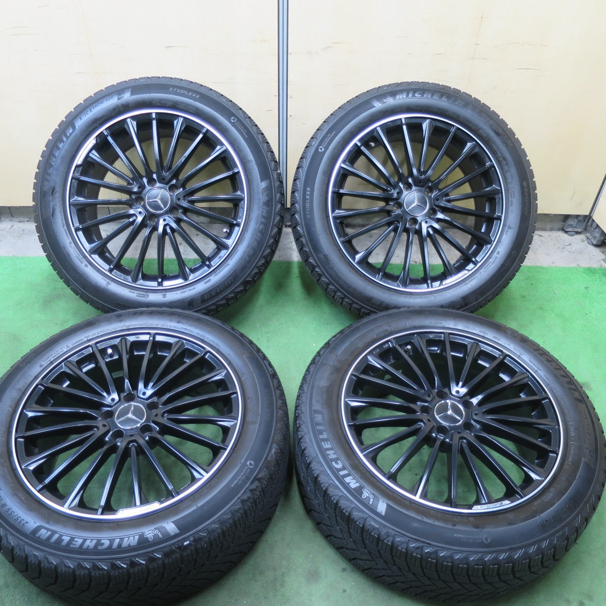 バリ溝！24年！キレイ！9分★ベンツ 等 EURO AXIS OPUS 235/55R19 スタッドレス ミシュラン X-ICE SNOW SUV 19インチ ユーロアクシス オーパス PCD112/5H★5111104TTス
