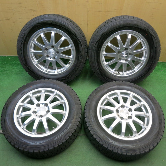 バリ溝！キレイ！9.5分◎ワーゲン 等 215/60R16 スタッドレス ダンロップ ウインターマックス WM01 C-WORKS MS-01 シーワークス 16インチ PCD112/5H◎6071107HAス