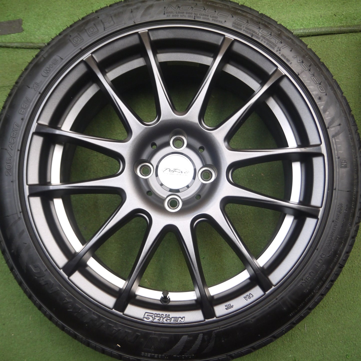 *送料無料* バリ溝！23年！キレイ！9.5分★5ZIGEN ProRacer 5次元 205/45R17 ナンカン NOBLE SPORT NS-20 17インチ PCD100/4H★4042207Hノ
