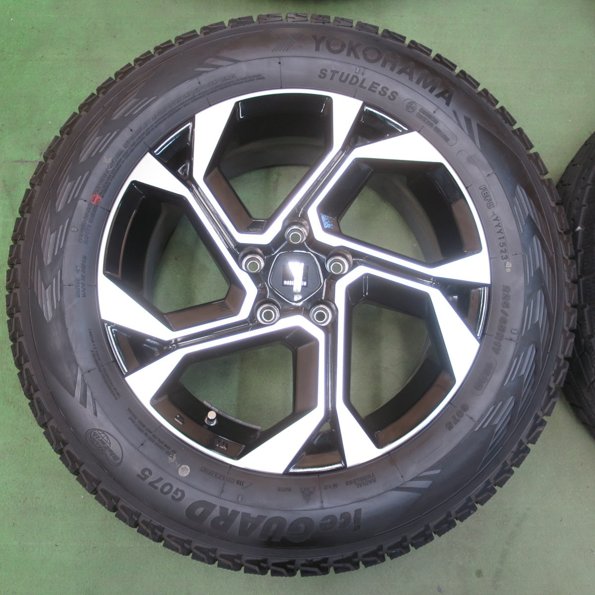 バリ溝！23年！キレイ！8.5分★トヨタ RAV4 等 純正 OP MODELLISTA ウィングダンサー XII 225/65R17 スタッドレス ヨコハマ アイスガード G075 モデリスタ PCD114.3/5H★5110806イス