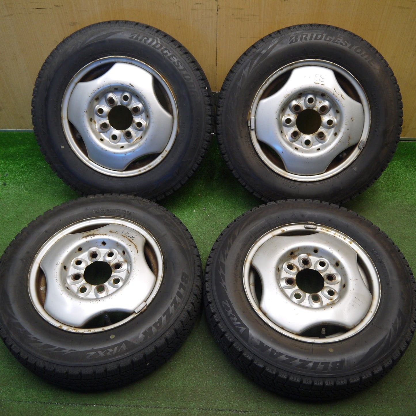 4本価格★スタッドレス 135/80R12 ブリヂストン ブリザック VRX2 スチール ホイール 12インチ PCD100 114.3/4H マルチ★6031705Hス