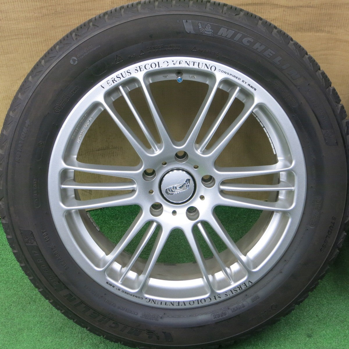 バリ溝！9分★RAYS VERSUS SECOLO VENTUNO 215/60R17 スタッドレス ミシュラン X-ICE SNOW レイズ ベルサス 17インチ PCD114.3/5H★6020602NKス