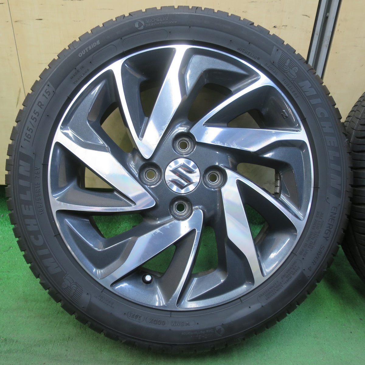4本価格！21年★スズキ スペーシア カスタム 純正 165/55R15 ミシュラン エナジーセイバー4 15インチ PCD100/4H★5092308イノ