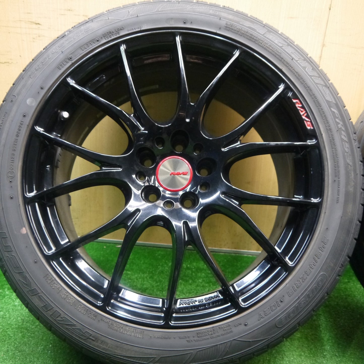 バリ溝！キレイ！8.5分！2本★RAYS HOMURA 2×7 2X7 245/45R19 ファルケン アゼニス FK453 レイズ ホムラ 19インチ PCD114.3/5H★5120106Hノ