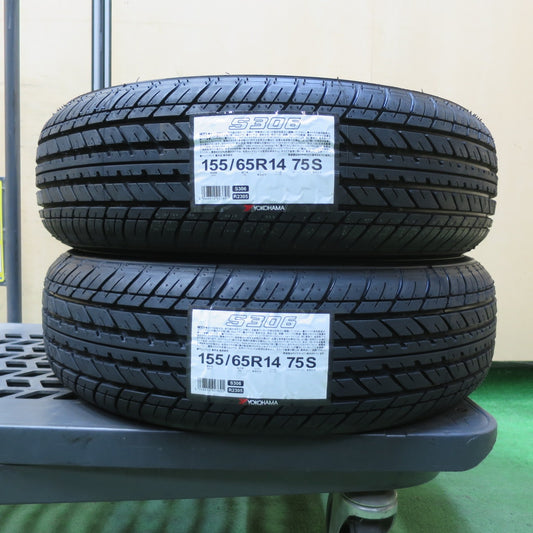 未使用！2本★155/65R14 ヨコハマ S306 タイヤ 14インチ ワゴンR タント ルークス ekカスタム N-BOX 等★5071002イノタ