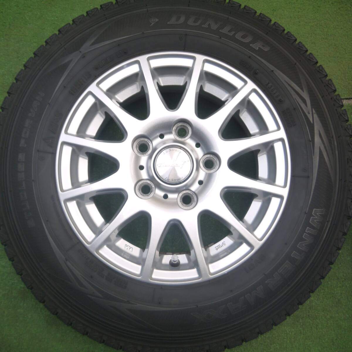 バリ溝！キレイ！9.5分★スタッドレス 165R13 8PR ダンロップ ウインターマックス SV01 Tiradoγ La-Strada ティラード ラストラーダ 13インチ PCD114.3/5H★5020411Hス