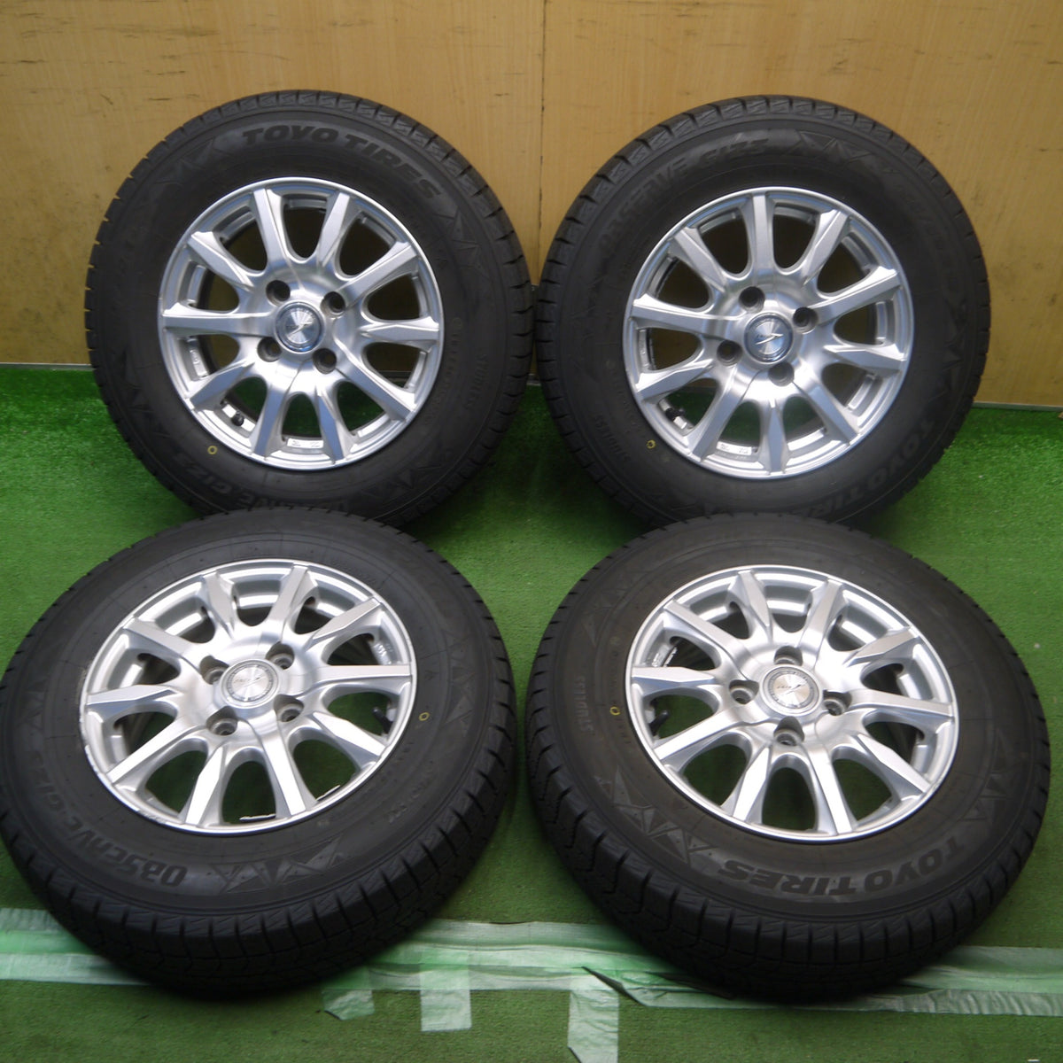 バリ溝！25年！9.5分以上◎スタッドレス 155/80R13 トーヨー オブザーブ GIZ3 JOKER ジョーカー 13インチ PCD100/4H◎6092901Hス