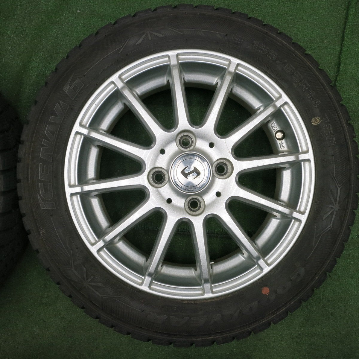 *送料無料* 4本価格★スタッドレス 155/65R14 グッドイヤー アイスナビ6 weds ウェッズ 14インチ PCD100/4H★4062902NJス