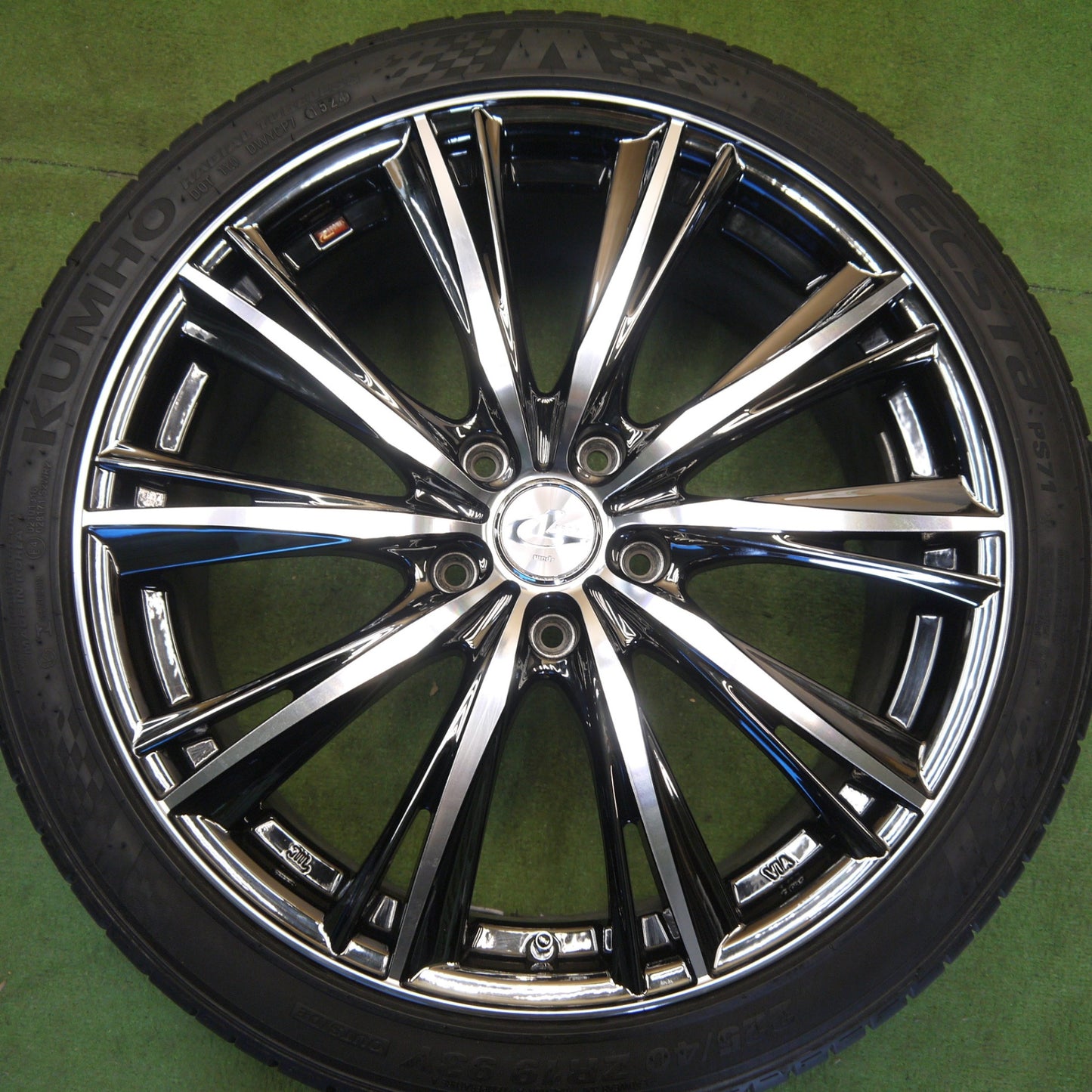 バリ溝！25年！キレイ！9.5分★LEONIS WX 225/40R19 クムホ エクスタ PS71 レオニス 19インチ PCD114.3/5H★6051301Hノ