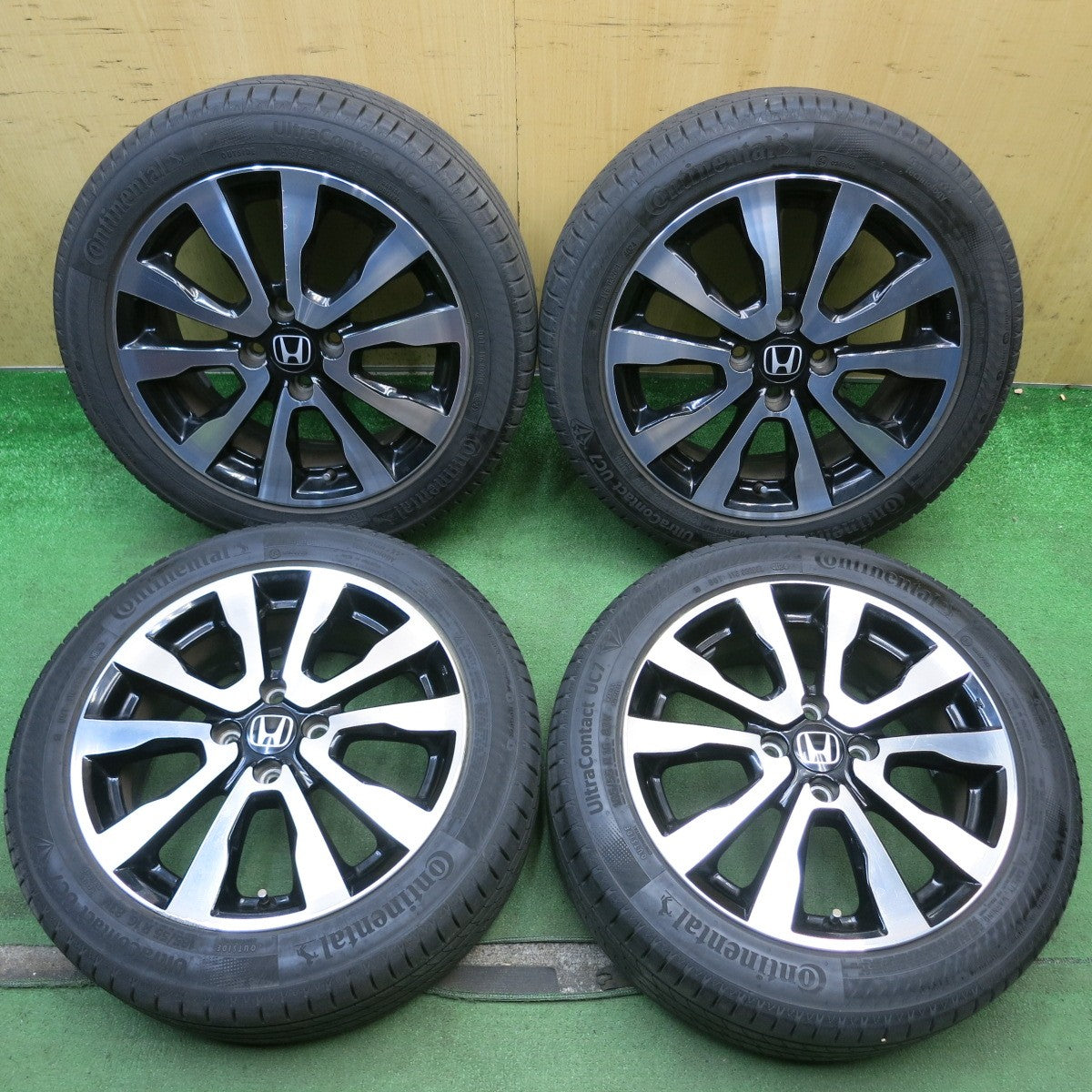 バリ溝！24年！9.5分◎ホンダ GE8 フィット RS 純正 185/55R16 コンチネンタル ウルトラコンタクト UC7 16インチ PCD100/4H◎6080605HAノ