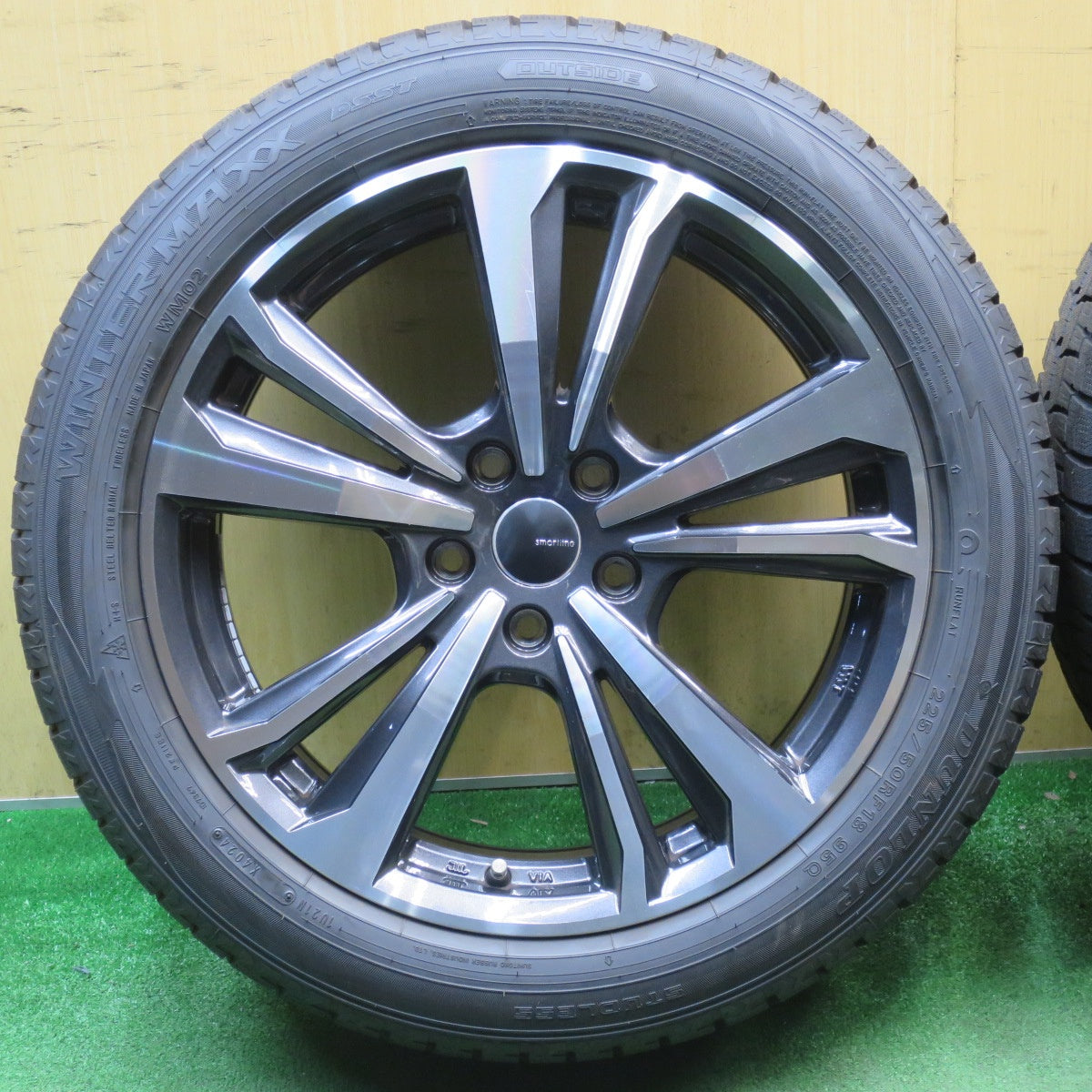 ほぼ未使用！24年！キレイ★BMW 等 smartline 365 225/50R18 スタッドレス ダンロップ ウインターマックス WM02 スマートライン 18インチ PCD112/5H★6030903NJス