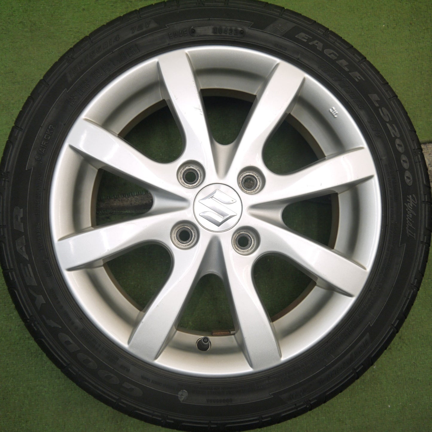 4本価格！22年★スズキ ワゴンR 純正 165/55R14 グッドイヤー イーグル LS2000 hybrid2 14インチ PCD100/4H★5080101Hノ