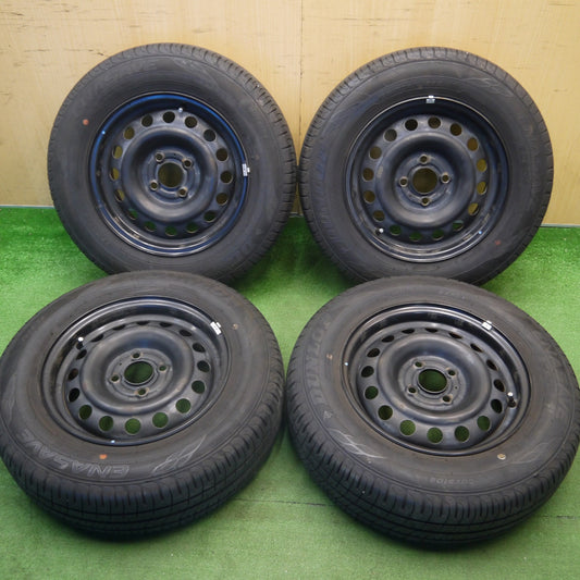 バリ溝！23年！9.5分★185/70R14 ダンロップ エナセーブ EC204 スチール ホイール 14インチ PCD100/4H★6040603Hノ