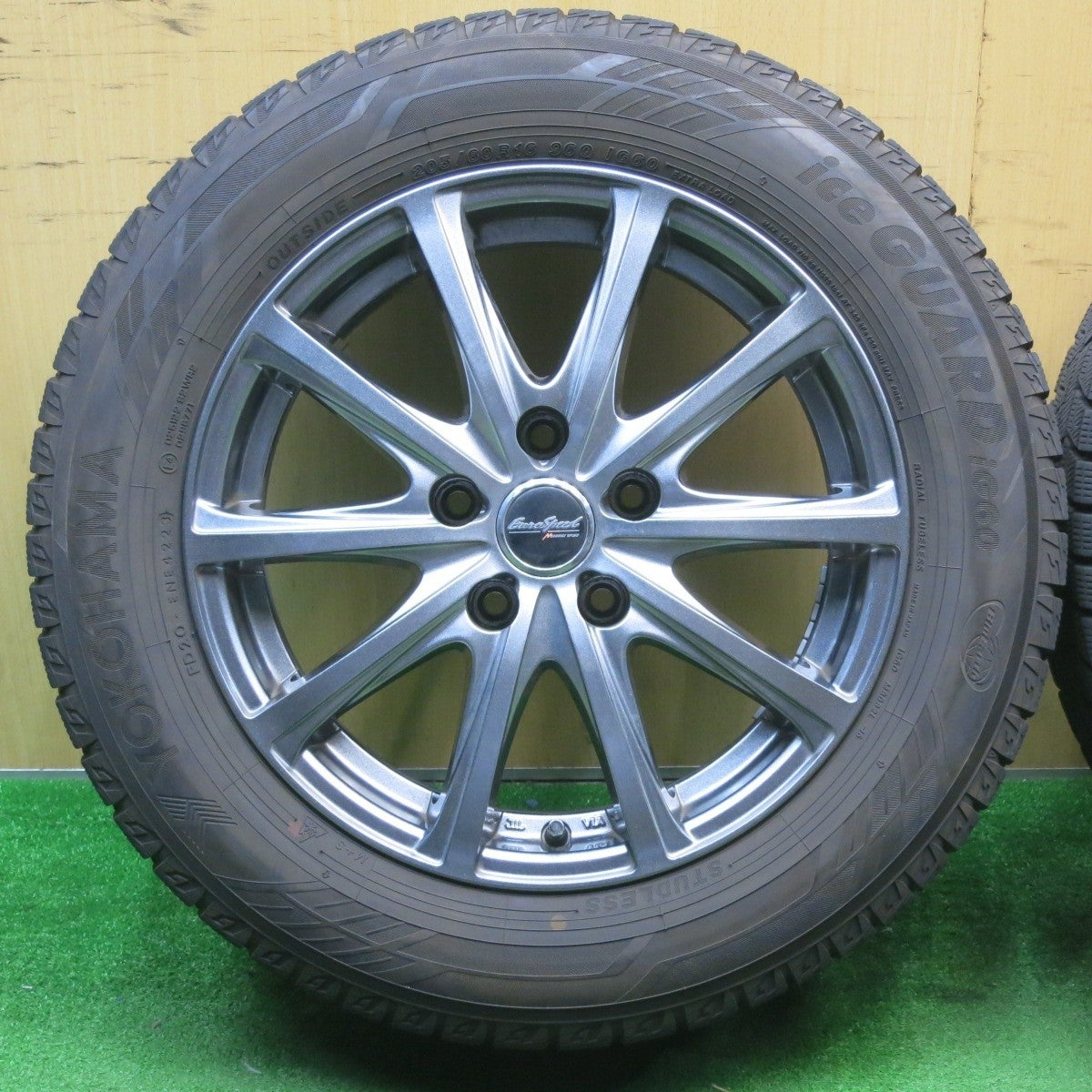 バリ溝！23年！9.5分★スタッドレス 205/60R16 ヨコハマ アイスガード iG60 EuroSpeed MANARAY SPORT ユーロスピード 16インチ PCD114.3/5H★5033001NJス