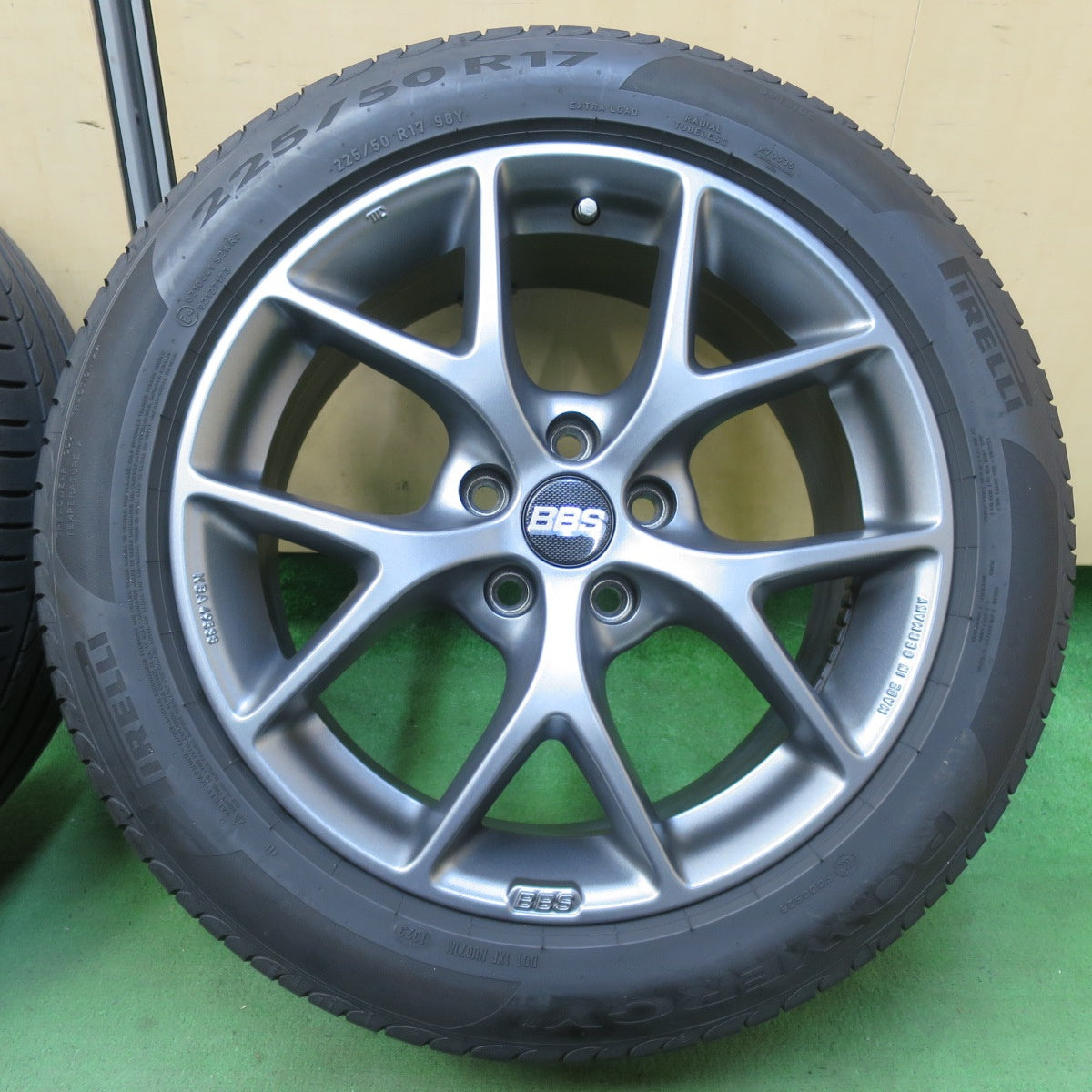 キレイ！23年★ボルボ 等 BBS SR007 225/50R17 ピレリ POWERGY TM パワジー 17インチ PCD108/5H★5071607イノ