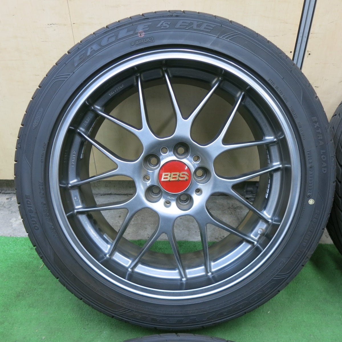 バリ溝！24年！キレイ！9.5分★BBS RG729 鍛造 245/45R19 グッドイヤー イーグル LS EXE 19インチ PCD114.3/5H★6011301ナノ