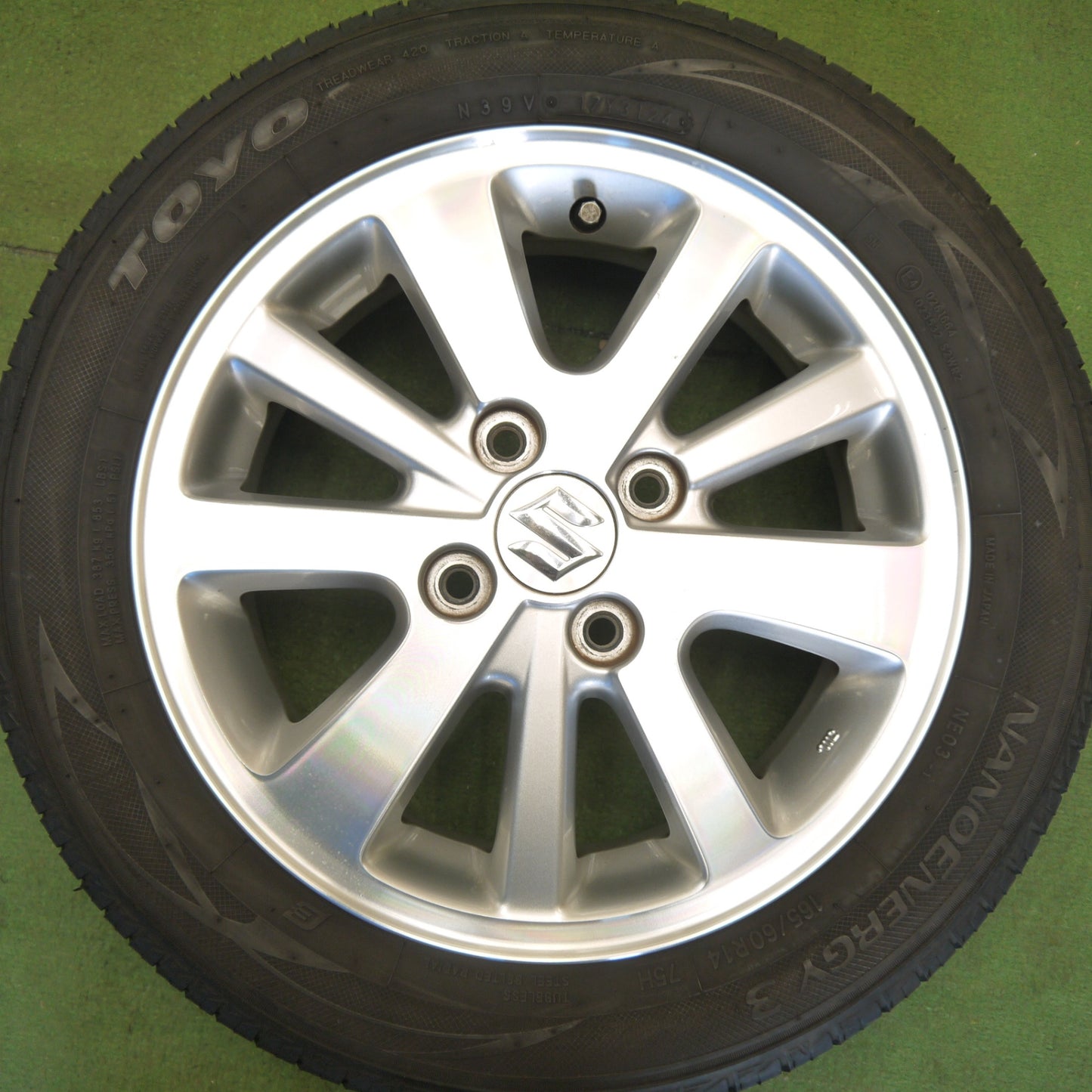 4本価格！24年★スズキ エブリィ ワゴン 純正 165/60R14 トーヨー ナノエナジー3 14インチ PCD100/4H★6051303Hノ