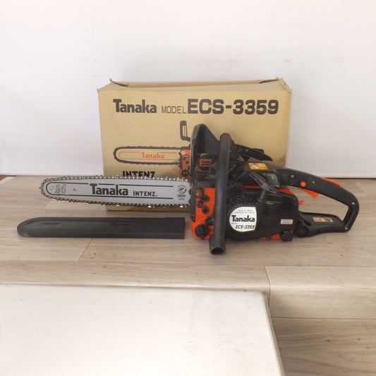 [送料無料] ジャンク★タナカ tanaka エンジンチェーンソー ECS-3359　チェン 91PX-52E　3軸合成値 9.3m/s2★