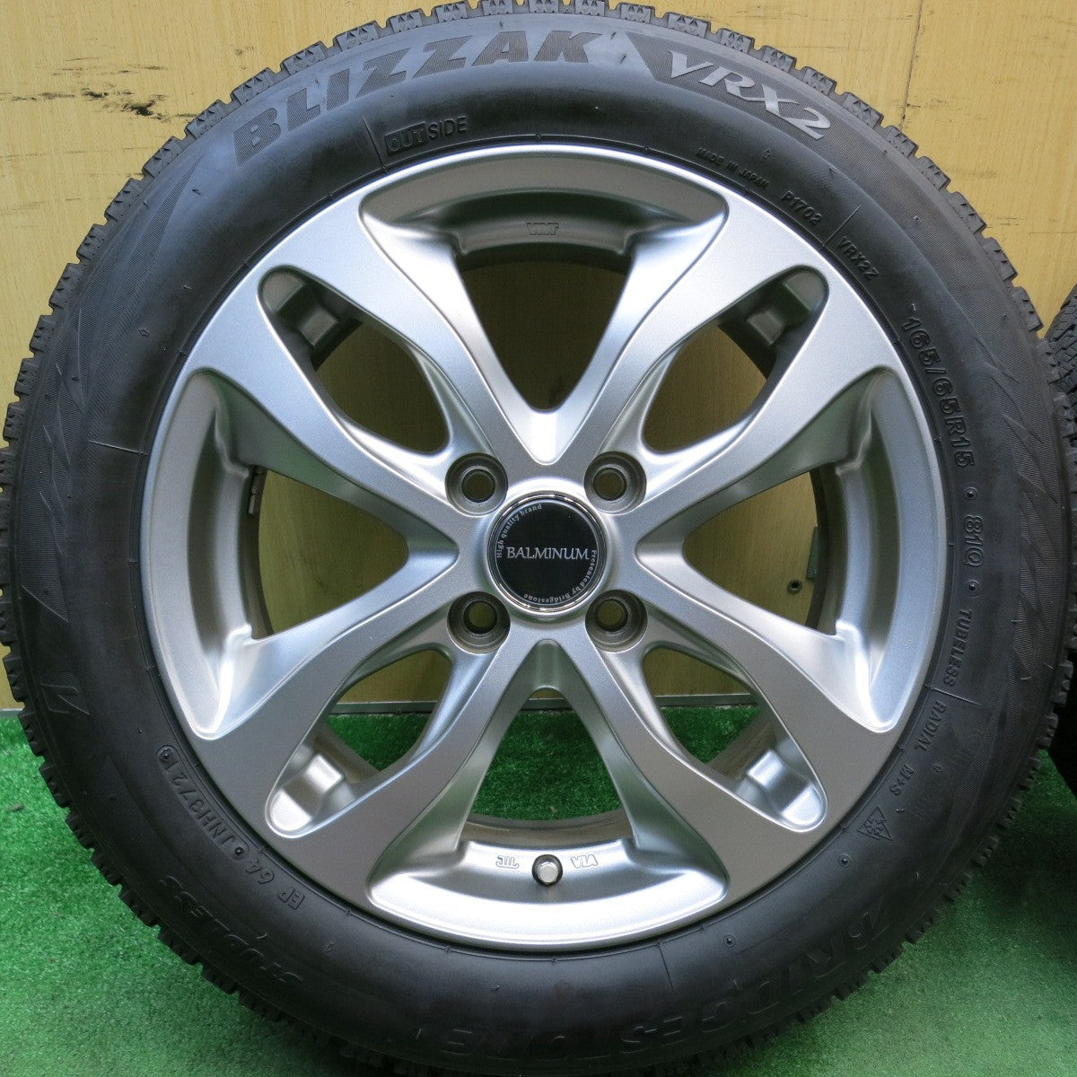 キレイ！21年★スタッドレス 165/65R15 ブリヂストン ブリザック VRX2 BALMINUM バルミナ 15インチ ソリオ ハスラー 等 PCD100/4H★5080910HAス