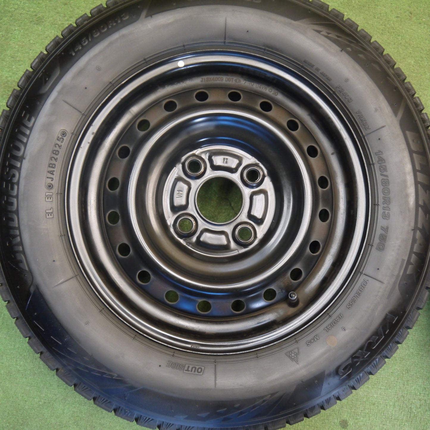 超バリ溝！25年！キレイ！ほぼ10分★スタッドレス 145/80R13 ブリヂストン ブリザック VRX3 スチール ホイール 13インチ PCD100/4H★6052606Hス