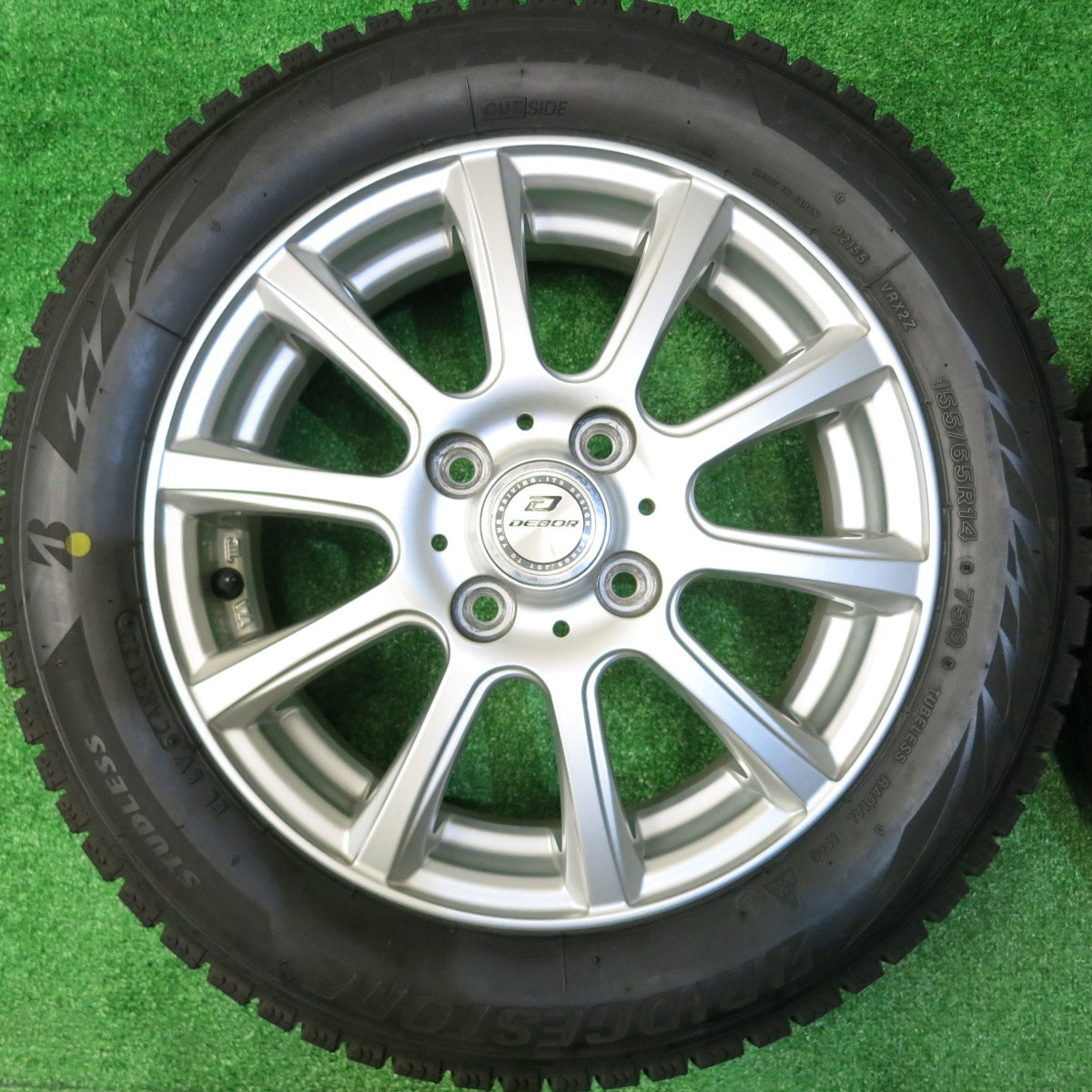 バリ溝！23年！キレイ！ほぼ10分★スタッドレス 155/65R14 ブリヂストン ブリザック VRX2 DEBOR 14インチ PCD100/4H★5110814HAス