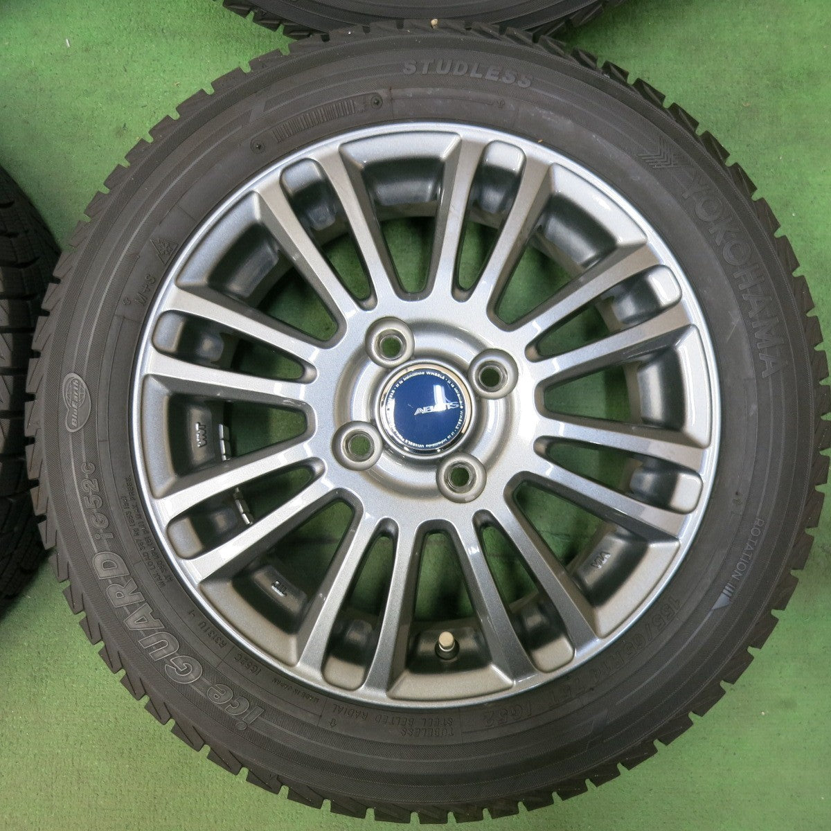 バリ溝！21年！キレイ！9.5分以上★スタッドレス 155/65R14 ヨコハマ アイスガード iG52C ABATIS アバティス 14インチ PCD100/4H★5070417SYス