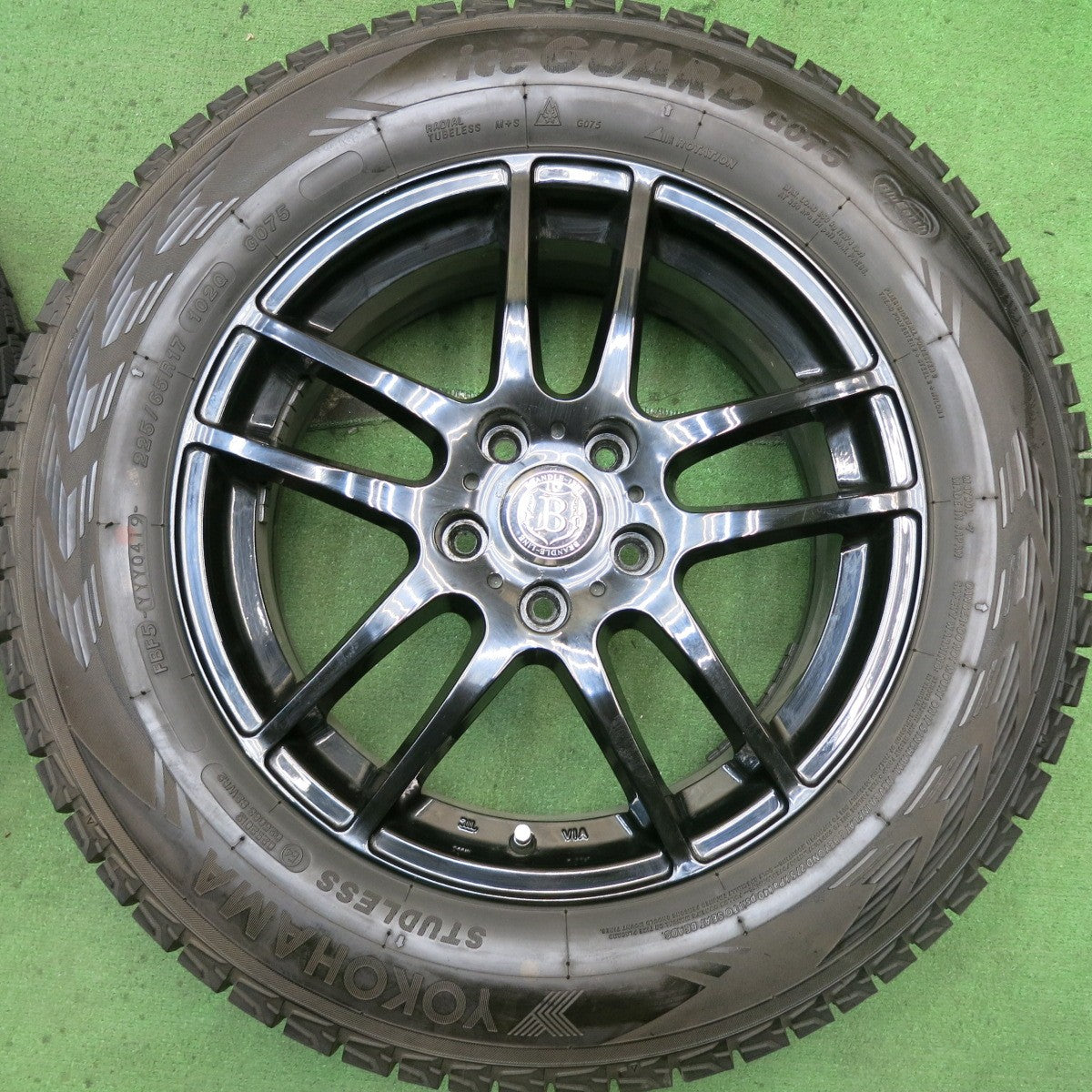 バリ溝！9.5分★スタッドレス 225/65R17 ヨコハマ アイスガード G075 BRANDLE-LINE ブランドルライン 17インチ PCD114.3/5H★5080802HAス
