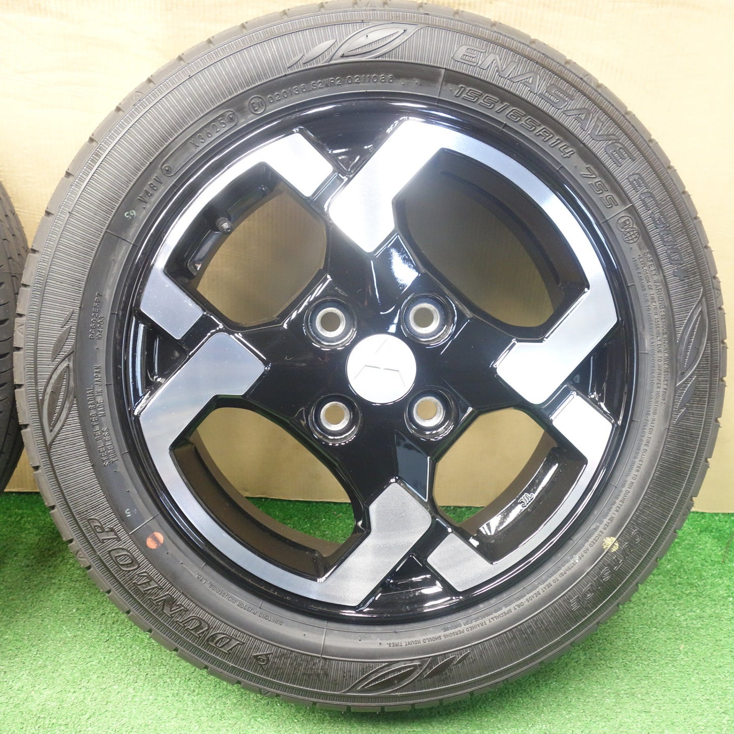 新車外し！25年★三菱 デリカ ミニ 純正 155/65R14 ダンロップ エナセーブ EC300+ 14インチ PCD100/4H★6022101KTノ
