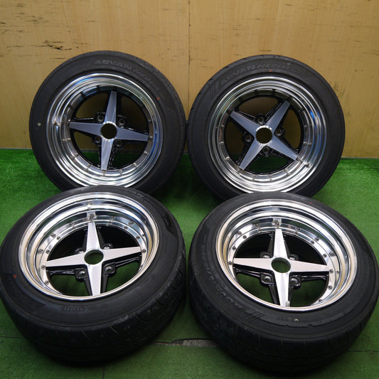 キレイ！22年★AE86 等 WORK EQUIP 01 185/55R15 ヨコハマ アドバン NEOVA AD09 ワーク エクイップ 15インチ PCD114.3/4H★5051210Hノ