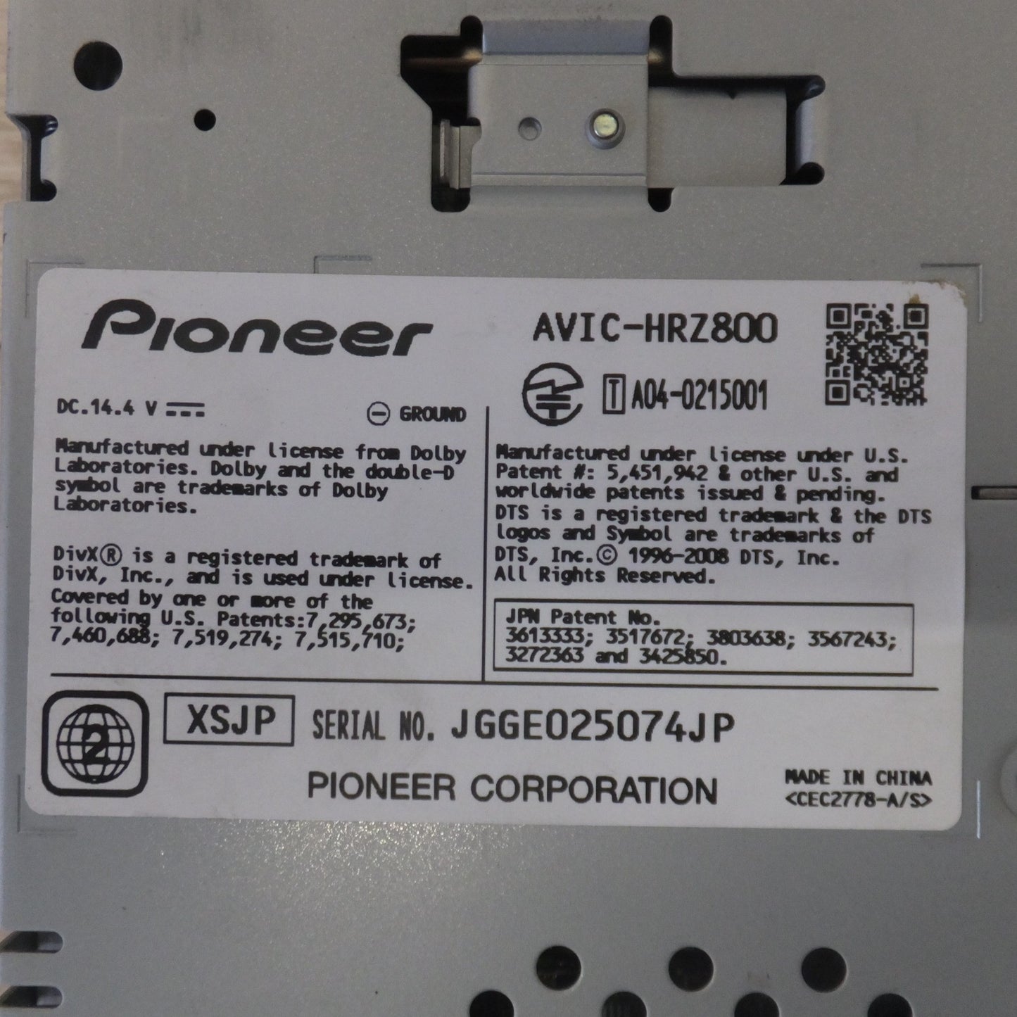 [送料無料] 現状品★カロッツェリア carrozzeria AV一体型HDDナビゲーション 楽ナビ AVIC-HRZ800[27]★