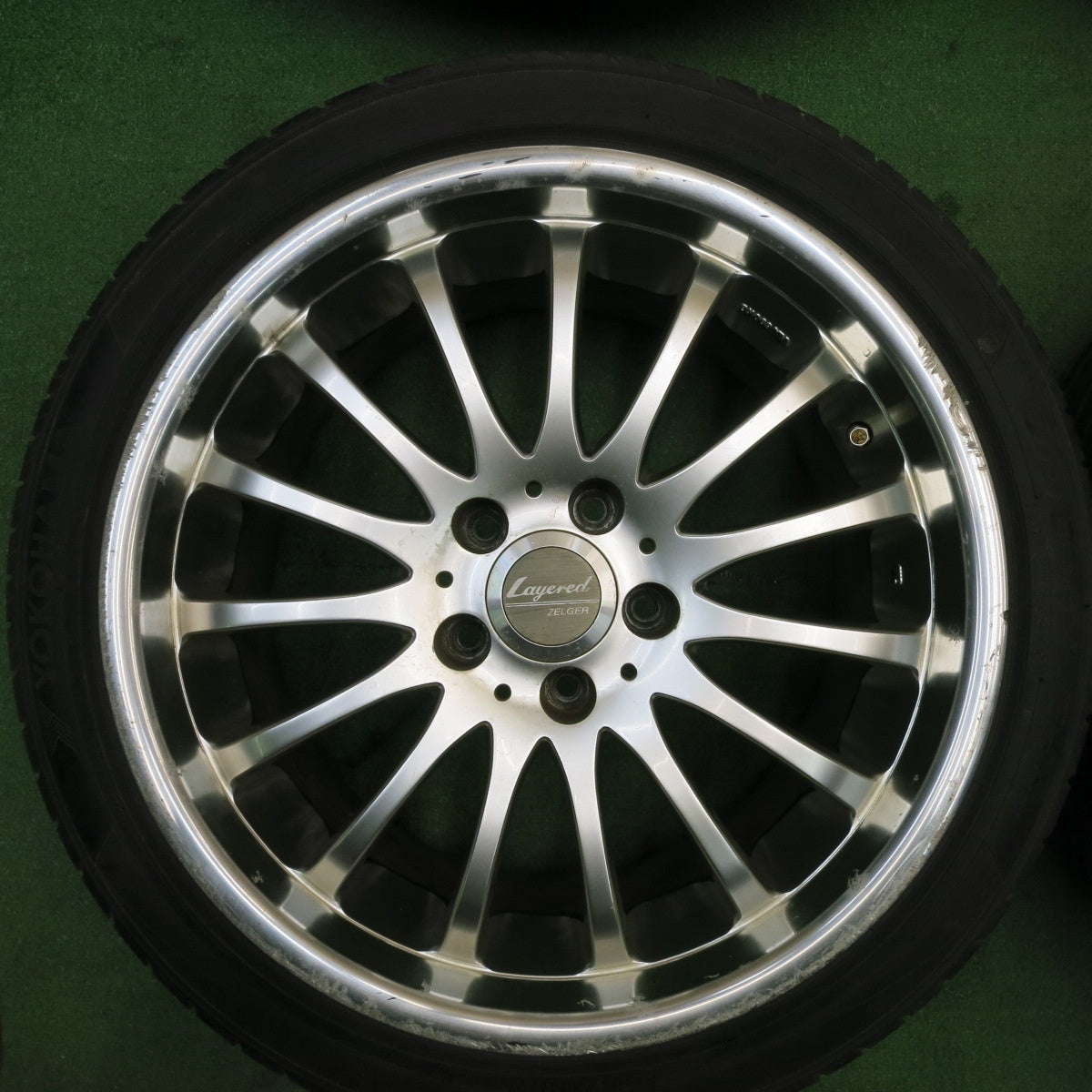 バリ溝！22年！9分★ Layered ZELGER 225/45R18 ヨコハマ BluEarth-ES ES32 レイヤードゼルガー 18インチ PCD114.3/5H★5051303TNノ