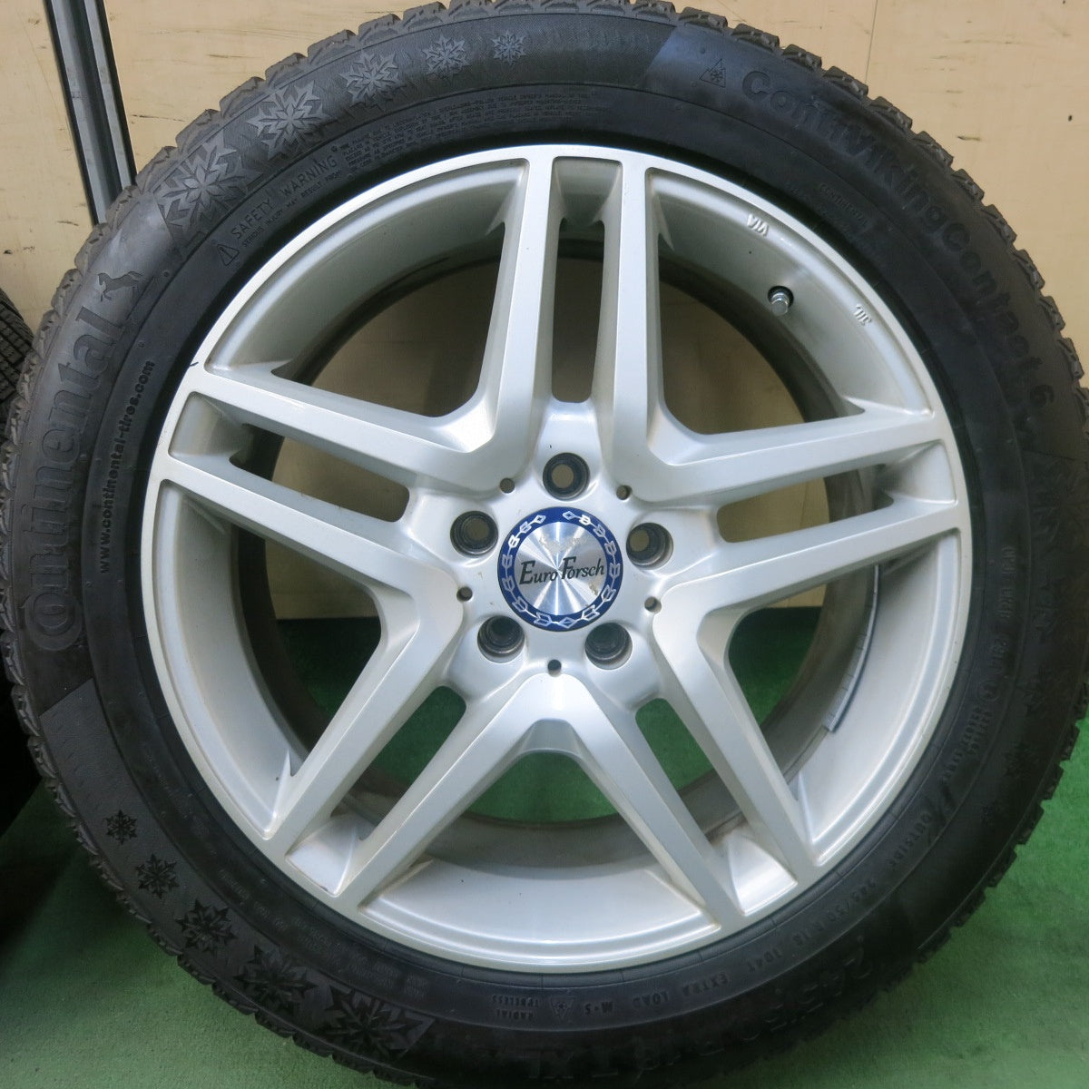バリ溝！9分★ベンツ 等 EuroForsch 245/50R18 スタッドレス コンチネンタル コンチバイキング コンタクト6 ユーロフォルシュ 18インチ PCD112/5H★5102901SKス