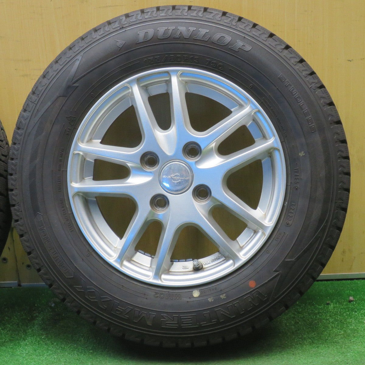 バリ溝！23年！9.5分★スタッドレス 155/80R13 ダンロップ ウインターマックス WM02 ENERGY LINE エナジーライン 13インチ PCD100/4H★6020502NJス