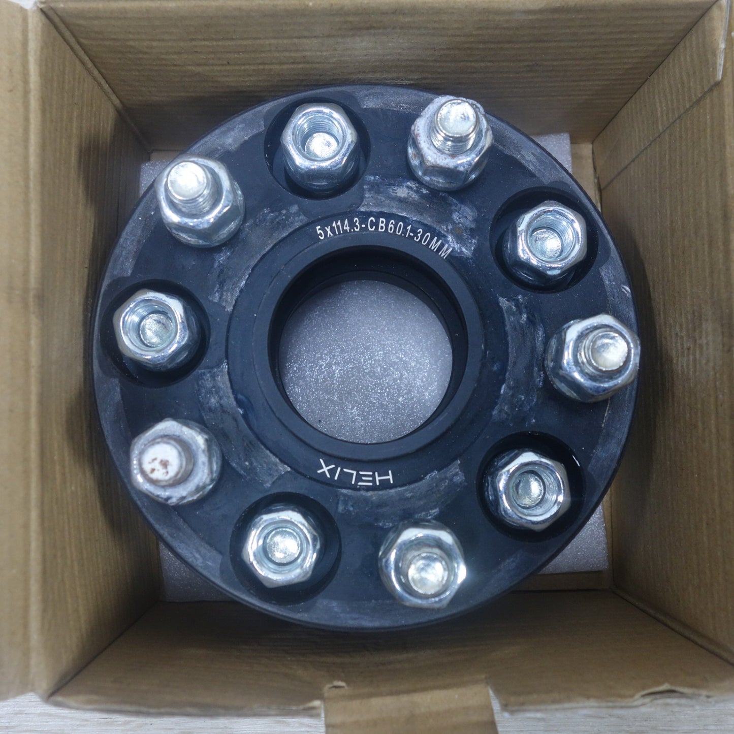 [送料無料] 2枚セット◆HELIX AUTO ワイド トレッド スペーサー PCD114.3/5H CB60.1-30mm P1.5 Φ60 ホイール スペーサー マットブラック◆