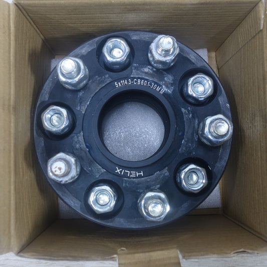 [送料無料] 2枚セット◆HELIX AUTO ワイド トレッド スペーサー PCD114.3/5H CB60.1-30mm P1.5 Φ60 ホイール スペーサー マットブラック◆