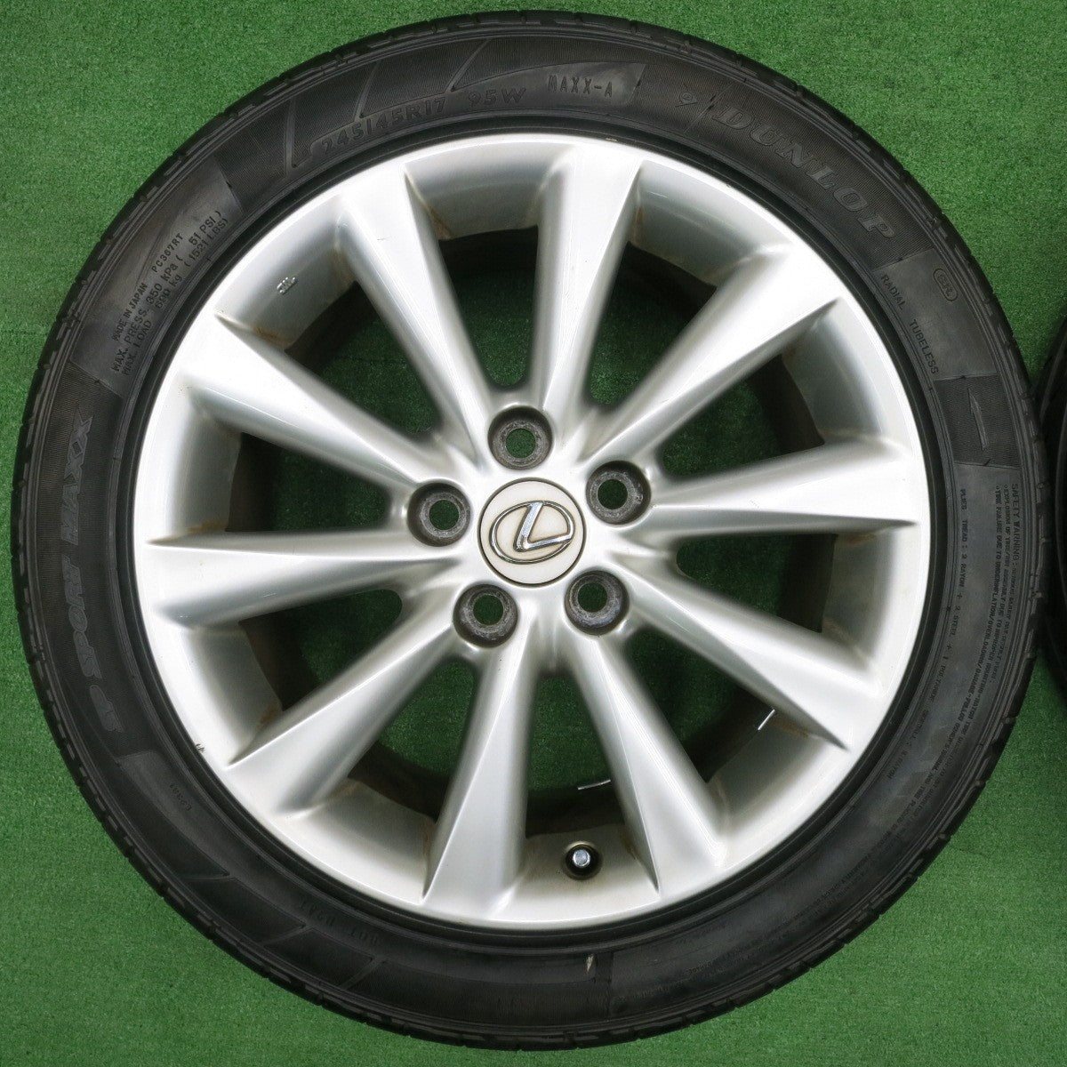 [送料無料] 超バリ溝！22年！ほぼ10分★レクサス IS 純正 225/45R17 ダンロップ SPスポーツマックス 17インチ PCD114.3/5H★4110501NJノ