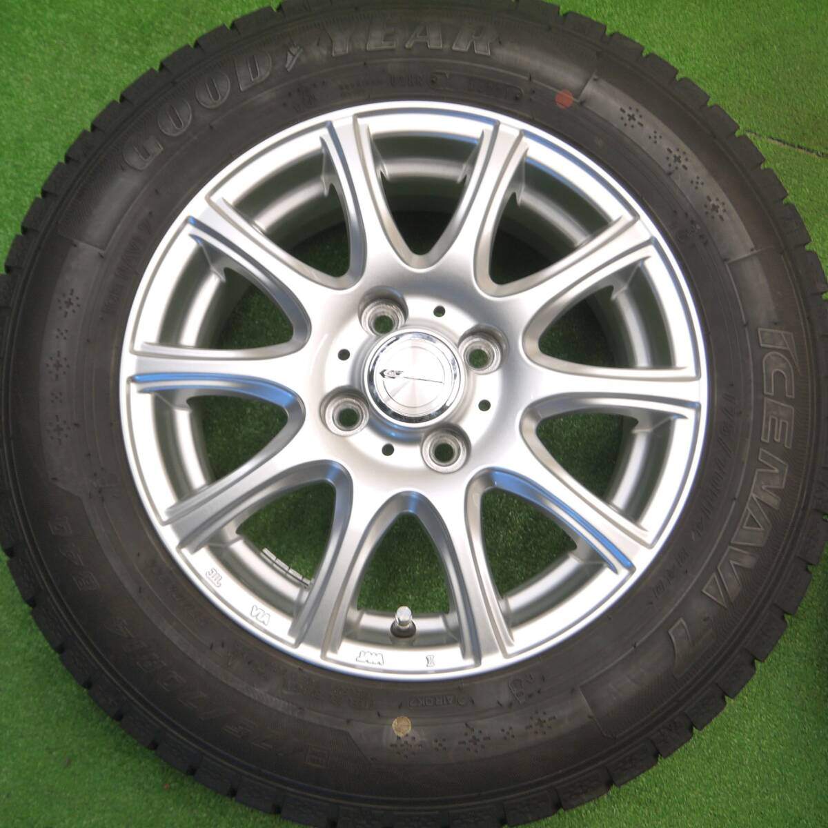 バリ溝！21年！キレイ！9分★スタッドレス 175/70R14 グッドイヤー アイスナビ7 LAUFBAHNⅡ 14インチ PCD100/4H★4111805Hス