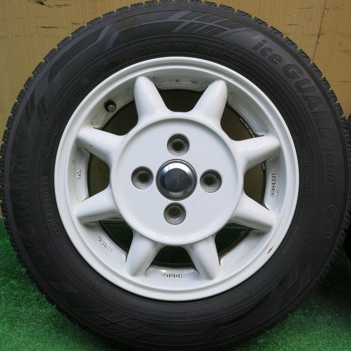 4本価格★スタッドレス 145/80R13 ヨコハマ アイスガード iG60 ENKEI S.A.M TOUGH エンケイ サム タフ 13インチ PCD100/4H★5111302HAス