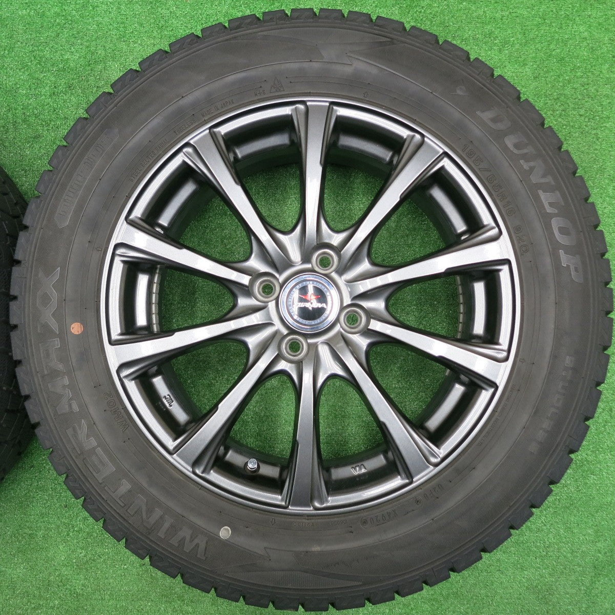 [送料無料] バリ溝！20年！キレイ！9分★スタッドレス 195/65R16 ダンロップ ウインターマックス WM02 AIRNOVA エアノヴァ 16インチ PCD100/4H★4092205NJス