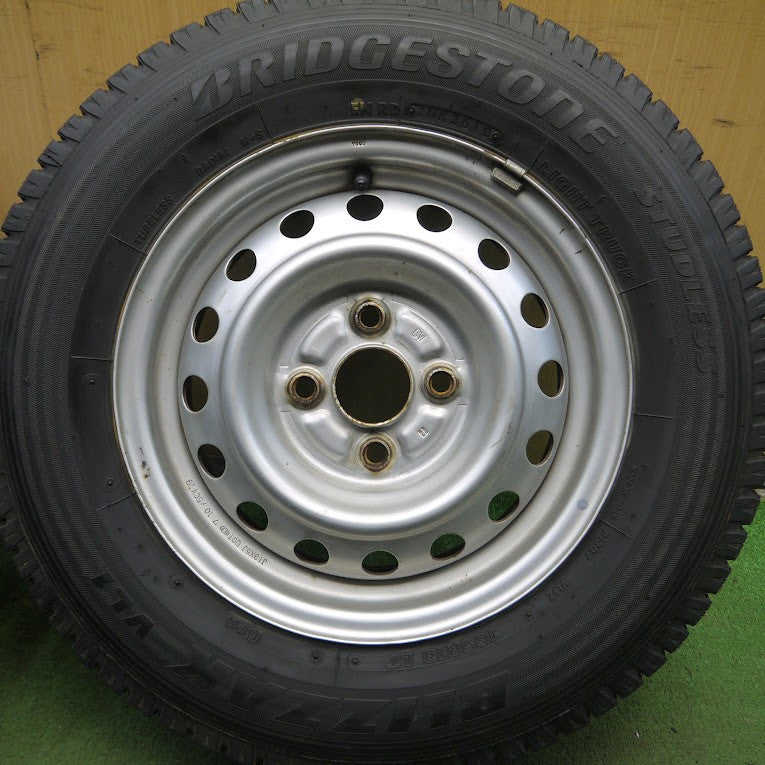 *送料無料* バリ溝！9.5分★スタッドレス 165R13 6PR ブリヂストン ブリザック VL1 スチール ホイール 13インチ PCD100/4H★4013104Hス