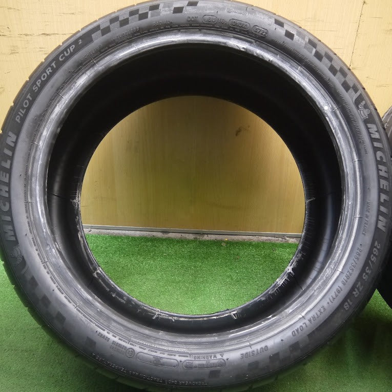 *送料無料* バリ溝！22年！9.5分★235/40R18 265/35R18 ミシュラン パイロット スポーツ CUP2 タイヤ ポルシェ等★3082104Hノタ