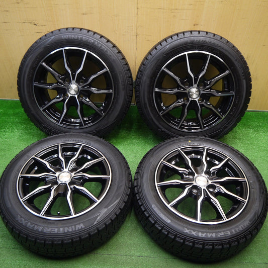 バリ溝！24年！9.5分以上★スタッドレス 165/65R14 ダンロップ ウインターマックス WM02 B-win 社外 アルミ 14インチ PCD100/4H★5112804Hス