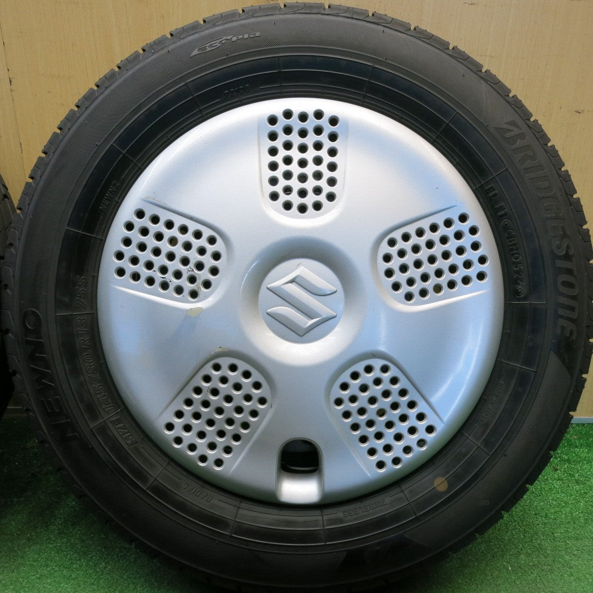 ほぼ未使用！26年◎スズキ MF33S MRワゴン 純正 スチール 145/80R13 ブリヂストン NEWNO ニューノ 13インチ PCD100/4H◎6082703HAノ